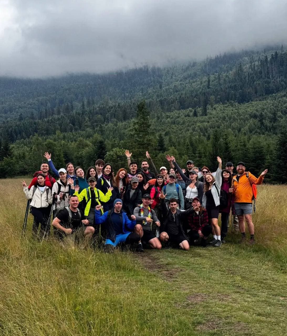 URC Warsaw community on a group hike